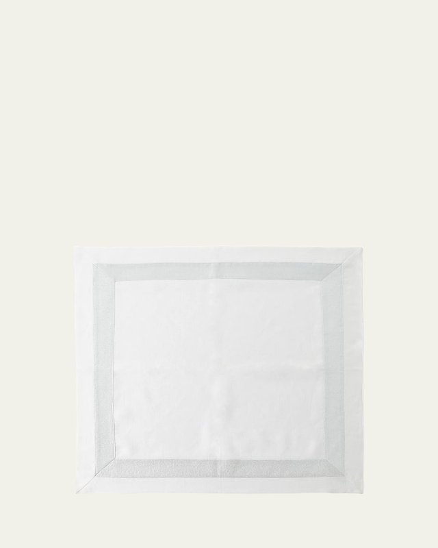 Silver Shimmer White New Border Napkin